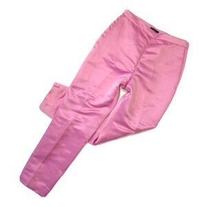 NWT J.Crew High Rise Cigarette Trouser in Soft Rose Pink Satin Side Zip Pants 4